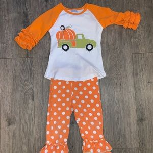 Pumpkin ruffle outfit